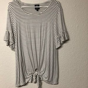 Striped tie tee